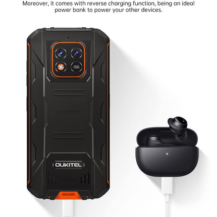 OUKITEL 12500mAh Battery Outdoor Smartphone Without Contract WP18 PRO, 13MP Dual Camera IP68 IP69K Rugged Mobile Phone, Octa Core 4GB 64GB, 5.93'' HD+, Android 12, Dual SIM, Fingerprint, GPS NFC Orange