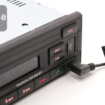 Blaupunkt Valencia 200 DAB BT | DAB+, Bluetooth, RDS-tuuner, käed-vabad süsteem, USB, Aux-sisend, must, 1-DIN