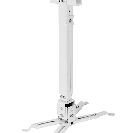 QWORK® universaalne projektori laekinnitus, 360° pööratav, 15° kallutatav, teleskoopiline 40–63 cm, kandevõime kuni 15 kg – valge