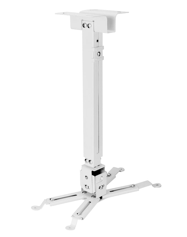 QWORK® universaalne projektori laekinnitus, 360° pööratav, 15° kallutatav, teleskoopiline 40–63 cm, kandevõime kuni 15 kg – valge