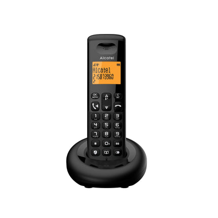 ALCATEL E260 - Cordless DECT Phone - Compact Design - Large Backlit Display - Hands-Free Function - Call Blocker - Black