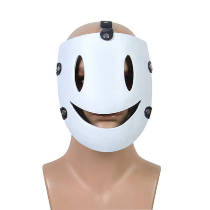 Oikawa High-Rise Invasion Cosplay Mask, Sniper Mask, Tenkuu Shinpan Mask, White Smiling Resin Mask for Halloween Cosplay Props