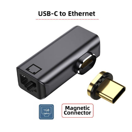 Cablecc magnetiline nurga all olev USB-C tüüpi C USB 3.1 kuni 1000 Mbps gigabiti Etherneti võrgu LAN-adapter sülearvutile