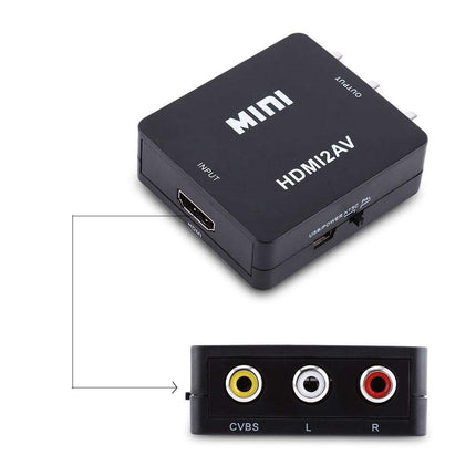 Mavis Laven Mini Composite Mini HDMI2AV digitaalne HDMI RCA - AV videomuunduri adapter 720p / 1080p (valge)