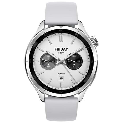 Xiaomi Watch S4, AMOLED-ekraan, 3,6 cm (1,43 tolli), aku tööiga kuni 15 päeva, täiustatud spordirežiimid, hõbedane