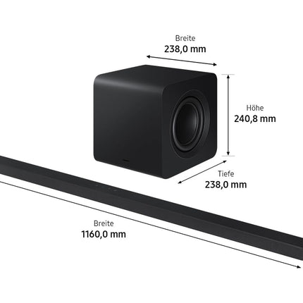 Samsung HW-S810GD 3.1.2-kanaliga üliõhuke heliriba teleritele, üliõhukese disainiga Bluetooth-kõlar, Q-Symphony, juhtmevaba Dolby Atmos / DTS:X [2024]