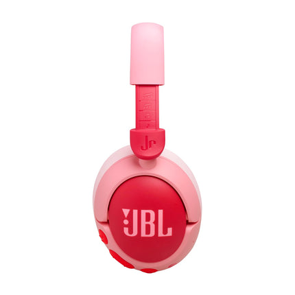 JBL Junior 470 NC, juhtmevabad kõrvapealsed Bluetooth-kõrvaklapid aktiivse mürasummutusega lastele, mikrofon, 50 tundi mänguaega, JBL Safe Sound, madal helitugevus, lihtne kasutada ja kleebistega, roosa