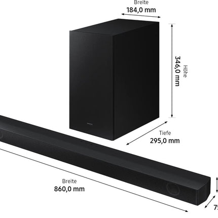 Samsung HW-B540 2.1-kanaliga B-heliriba (Saksa mudel), Dolby 2.0 ja DTS Virtual:X, Adaptive Sound Lite, mängurežiim [2022], must