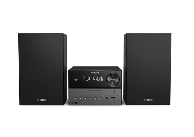 Philips Audio Mini Stereo System with Bluetooth/HiFi System, DAB+, FM Radio, USB, CD Player, MP3, Bass Reflex Speakers, Digital Sound Control, 18 W TAM3505/12