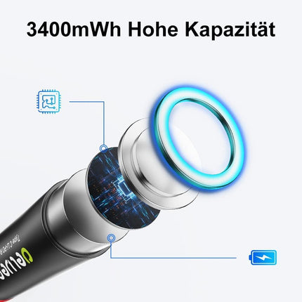 Delyeepow USB-C AA AAA Rechargeable Batteries Lithium Rechargeable, 1.5V 3400mWh AA 4 Pack 1200mWh AAA 4 Pack USB Rechargeable Batteries with 4-in-1 USB-C Charging Cable, 1 Hour Fast Charge, 1500 Cycles