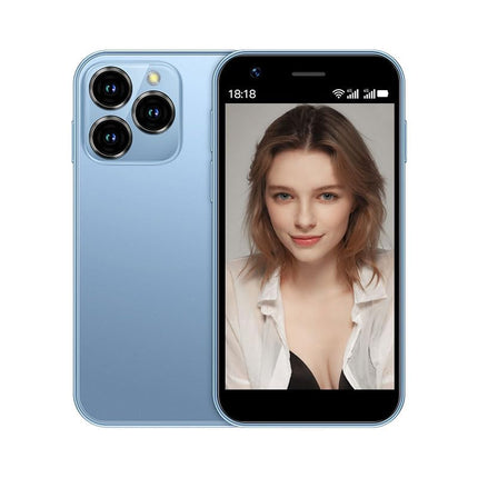 Hipipooo Mini lukustamata nutitelefon 4G telefon 3.0-tolline kahe SIM-kaardiga 2000mAh akuga kahe kaameraga Android 10.0 neljatuumaline WiFi Bluetooth leviala varutelefon (sinine, 3GB+64GB)