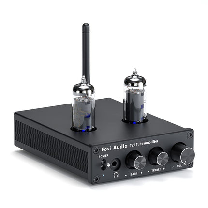 Fosi Audio T20 Tube Amplifier Valve Amplifier, 2-Channel Class D Power Amplifier Bluetooth Mini Headphone Amplifier, 6A2 Vacuum Tubes for Speakers