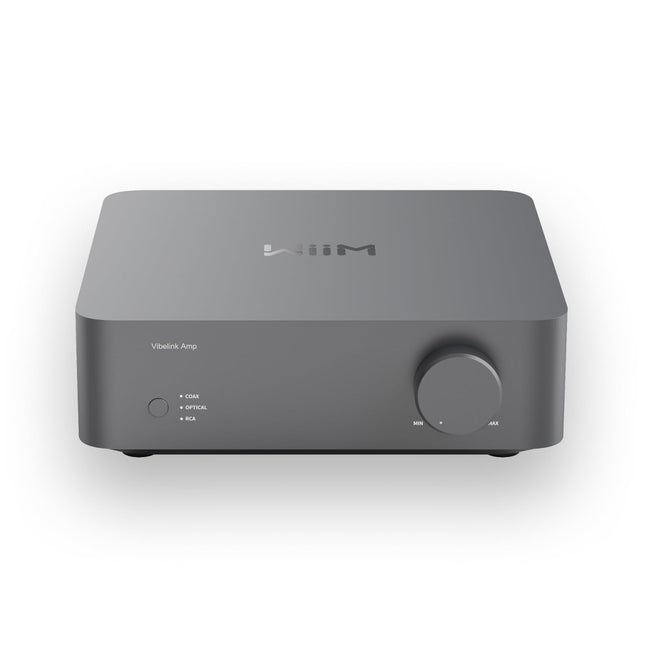 WiiM Vibelink Amp | 100W Power Amplifier with Premium ESS 9039Q2M DAC and TI TPA3255 | Compatible with WiiM Mini, Pro, Pro Plus, and Ultra | RCA, Coaxial, and Optical Inputs | Space Gray