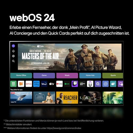 LG OLED65C47LA televiisor 65" (165 cm) OLED evo televiisor (α9 Gen7 4K tehisintellektiga protsessor, webOS 24, Dolby Vision, kuni 120 Hz) [mudeliaasta 2024]
