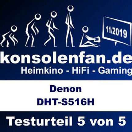 Denon DHT-S516H 2.1 TV-kõlaririba koos juhtmevaba subwooferiga, HEOS, Wi-Fi, Bluetooth, AirPlay 2, HDMI ARC, 4K Ultra HD, Dolby Digital, Dolby Digital Plus, DTS, Amazon Alexa ühilduvus