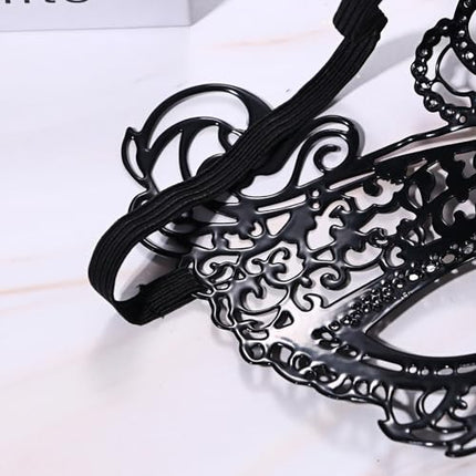 OIDEA naiste Veneetsia metallmask: laserlõigatud pitsist teemantkrooniga elegantne maskeraadi gooti ball-ehted ooperiballile halloweeni karnevalile