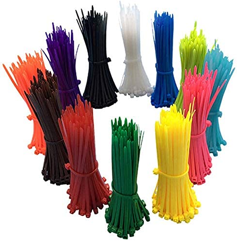 Mprocen värvilised kaablisidemed, 2,5 mm x 100 mm, 1200 tükki, korduvkasutatavad väikesed nailonist kaablisidemed, plastkaablisidemed koju, kontorisse, aeda, garaaži, töökotta
