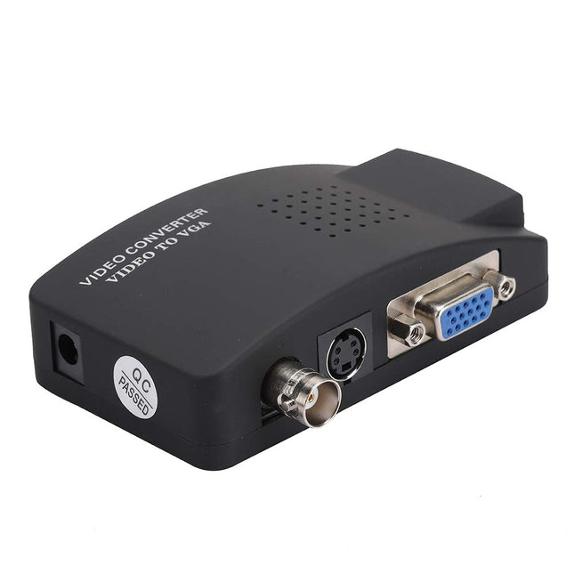 PUSOKEI BNC-HDMI ja VGA videomuundur arvutile ja arvutile, EU pistik, S-Video HD muunduri adapter, ühenda ja mängi