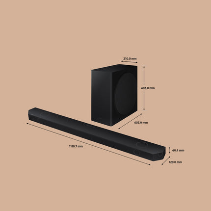 SAMSUNGi heliriba HW-Q800D/ZF 2024 - Dolby Atmos Wireless, Q-Symphony, 5.1.2 kanalit, SpaceFit Sound Pro ja ühildub häälassistentidega