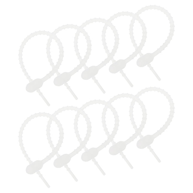 sourcing map All-Purpose Silicone Ties 7 Inch, 30 Pack Reusable Bread Ties, Cable Ties, Bread Ties, Household Twist Ties, Reusable Binding Bands (Transparent)