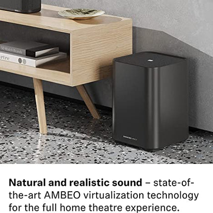 Sennheiser AMBEO Soundbar Plus teleri ja muusika jaoks – EL pistik + AMBEO Subwoofer teleri ja muusika jaoks – EL pistik – sügav, läbistav bass kuni 27 Hz – 8-tolline subwoofer 350 W D-klassi võimendiga
