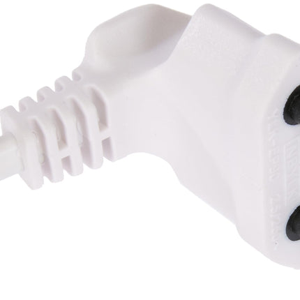 Electraline 95514 toitekaabel heli, video, raadio, Sonos Play nurga all, europistik topeltpesaga C7, valge, 3 meetrit (2 tk pakendis)