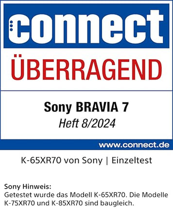 Sony BRAVIA 7 QLED (XR l Mini LED) 75-tolline 4K HDR Google'i nutiteler (2024) | Mängufunktsioonid, IMAX, Dolby Vision Atmos, Chromecast, AirPlay, 120Hz 75XR70