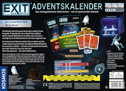 KOSMOS 684488 EXIT - Mäng - Advendikalender 2024: Galaktikatevaheline võidusõit 24 põneva mõistatusega alates 10. eluaastast, põgenemistuba enne jõule