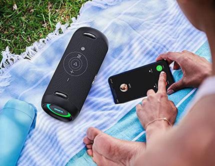 MIFA A90 Bluetooth Speaker 60W Wireless IPX7 Waterproof RGB LED Light 30 Hours Battery, USB/Micro SD Card/AUX-in Playback True Wireless Stereo with Protective Case/Portable Strap