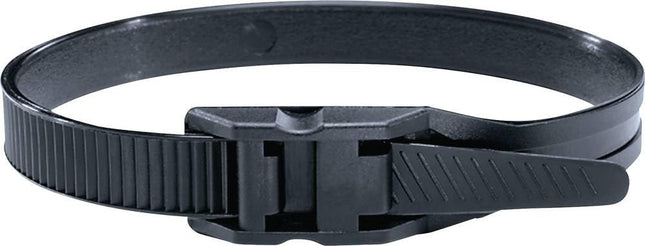 HellermannTyton - Set of 100 black cable ties with flat head PA11 123X9mm ROBUSTO LPH922