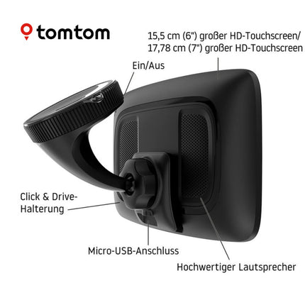TomTom Truck Navigation Device GO Expert (7-inch HD screen, routes for large vehicles, traffic jam avoidance with TomTom Traffic, world maps, restriction warnings, fast updates via WiFi) Black