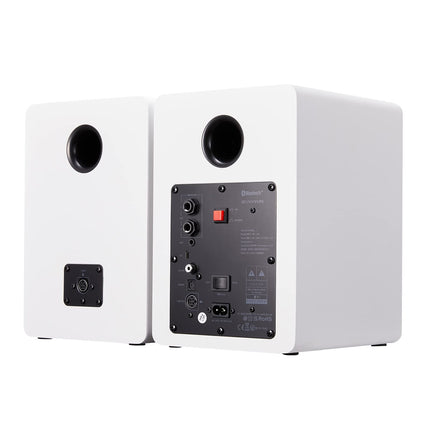 Sanyun SW206 80W kaherežiimiline riiulikõlar - stuudiomonitori ja HiFi režiimiga - 4-tolline süsinikkiust kõlar - 25-tuumaline siidfooliumist kõrgsageduskõlar - optiline koaksiaalühendus TRS Aux Bluetooth 5.0 - valge