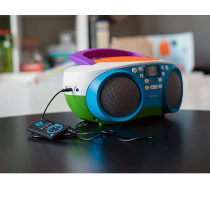 Lenco SCD-41 - CD-mängija lastele - CD-raadio - stereosüsteem - boombox - FM-raadio tuuner - USB-port - MP3 - 2 x 1 W RMS-toide - töötab vooluvõrgust ja akudest - värviline