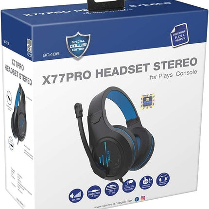 Xtreme videomängude Bright mängukõrvaklapid X77 PRO Special Colusi, ühilduvad PS4/PS5-ga, mustad, XL