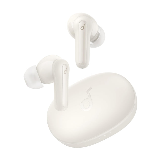 Soundcore by Anker P2 Mini True Wireless Earbuds kõrvaklapid, 10 mm helidraiverid, intensiivne bass, ekvalaiser, Bluetooth 5.2, 32-tunnine aku, USB-C laadimine, minimalistlik disain (šampanjavalge)