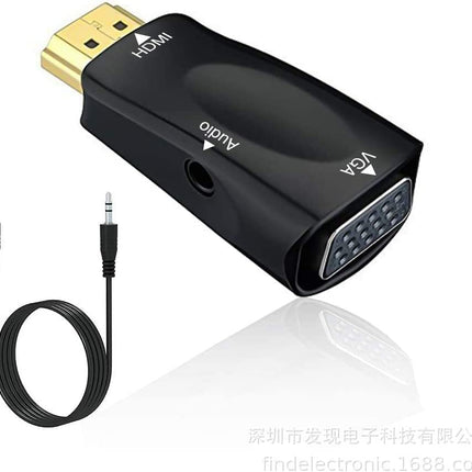 Ziyan HDMI to VGA Converter Audio Cable Resolution Video Compact Adapter Adapter with Audio Transmission 3.5mm Jack Audio Socket Gold-plated Contacts