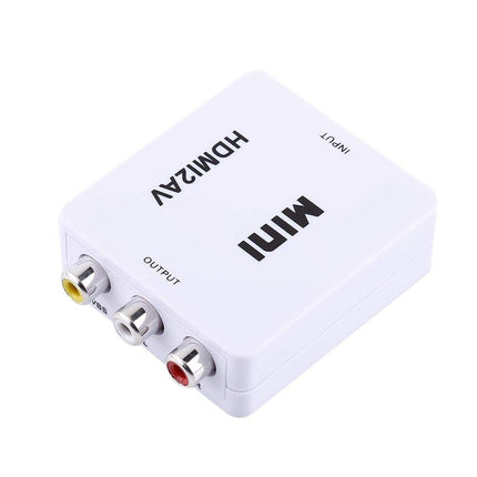 Mavis Laven Mini Composite Mini HDMI2AV digitaalne HDMI RCA - AV videomuunduri adapter 720p / 1080p (valge)