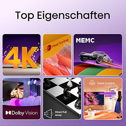 Hisense 50E6KT 127 cm (50-tolline) 4K UHD LED-nutiteler HDR-iga, Dolby Vision, kolmekordne tuuner DVB-C/S/S2/T/T2, WiFi, Bluetooth, sisseehitatud Alexa, hotellirežiim [2023], must