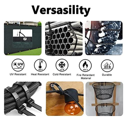 Cable ties black 500 mm long cable ties UV resistant 12 mm wide cable ties large 50 cm, 40 pieces thick cable ties extra strong for heavy use zip cable ties