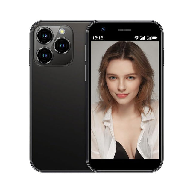Hipipooo mininutitelefon, lukustamata 4G mobiiltelefon, 3,0-tolline kahe SIM-kaardiga ekraan, 2000mAh aku, kahekordne kaamera, Android 10.0 neljatuumaline protsessor, WiFi, Bluetooth, leviala, varutelefon (must, 3 GB + 64 GB)