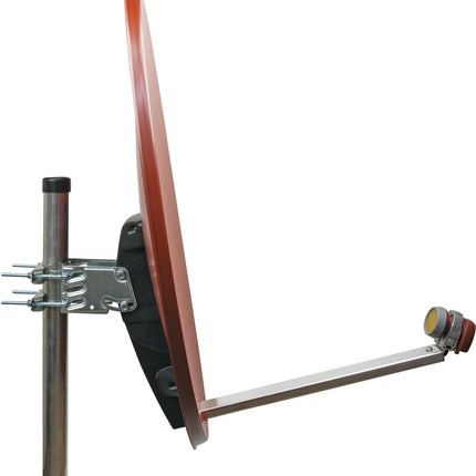 SCHWAIGER SAT-süsteemi alumiiniumist satelliidikomplekt satelliitantenn neljakordne LNB digitaalne 8x F-pistikud 7mm SAT-antenni komplekt antratsiit 74,5 x 84,5cm (telliskivipunane (RAL8012))