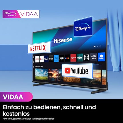 Hisense 32A5NQ 80 cm (32-tolline) QLED-teler Full HD, nutiteler, kolmekordne tuuner, tehisintellektiga spordirežiim, Dolby Atmos, teleriga jagamine, kahekordne positsioneerimine, WiFi, mängu- ja hotellirežiim, must [2024]