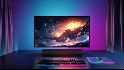 Sound Blaster GS3 kompaktne mänguririba RGB ja SuperWide tehnoloogiaga, USB-toitega, Bluetooth 5.4, kõrvaklapipesaga, PC ja Maci jaoks