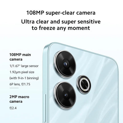 Xiaomi REDMI 13 256 GB 8 RAM nutitelefon 6,79-tolline FHD+ ekraan, 90 Hz, 108 MP kaamera, 5030 mAh, 33 W kiirlaadimine, must