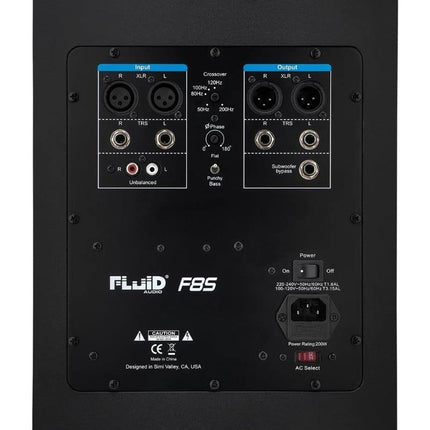 Fluid Audio F8S (piece) Active Studio Subwoofer | NEW