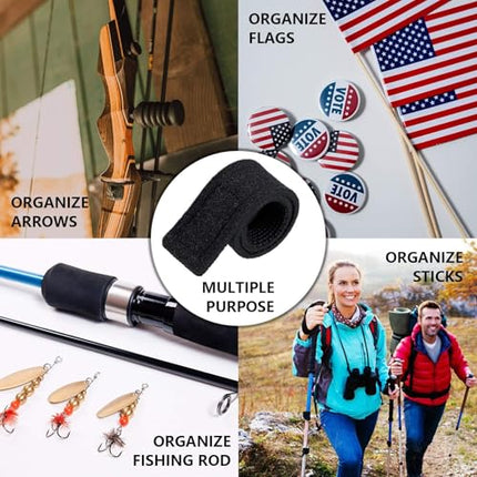6 Heavy Duty Hook and Loop Cable Ties – Adjustable Hook and Loop Fasteners for Fishing Rod Holders and Organizers, Weatherproof Fishing Accessories with Hook and Loop Fasteners for Boat/Carp/Tangl Box, Reusable