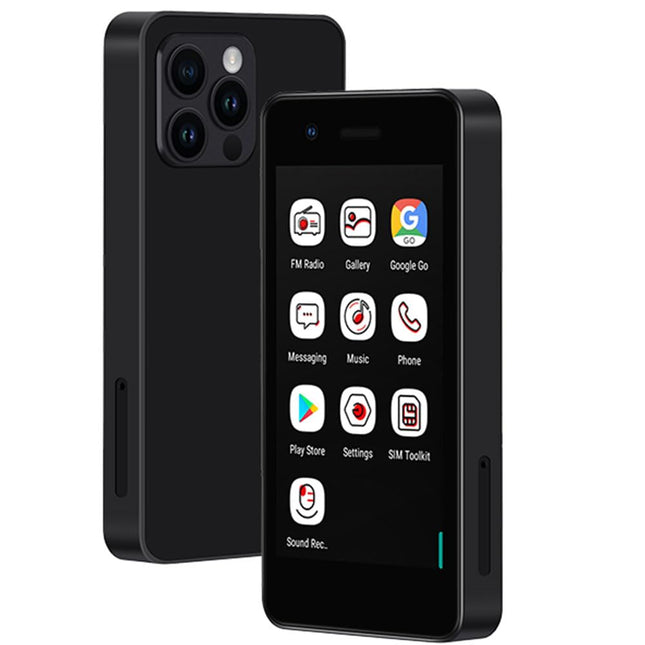 Hipipooo mininutitelefon, lukustamata 4G väiketelefon, 2,95 tolli, kahekordne SIM-kaart, 1400mAh aku, 2MP + 5MP kaamera, Android 9 lastetelefon, varutelefon täiskasvanutele 2GB + 16GB (4G-must)