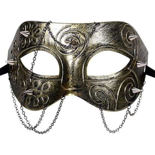 OIDEA maskeraadimask meestele ja naistele: antiikkuldne gooti steampunk kummitus ooperifantoomi mask halloweeni kostüümipeo promo karnevali Veneetsia mask