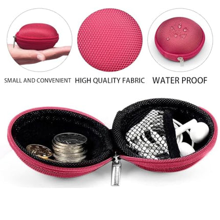 Portable Headphone Case, Headphone Bluetooth Headset, Small Storage Bags, Mini Coin Purse Storage Box, Travel Carrying Case, Headset for Headphones, USB Cable, Charger, 4 Pack
