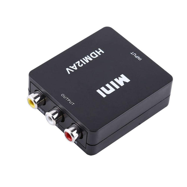 Mavis Laven Mini Composite Mini HDMI2AV digitaalne HDMI RCA - AV videomuunduri adapter 720p / 1080p (must)